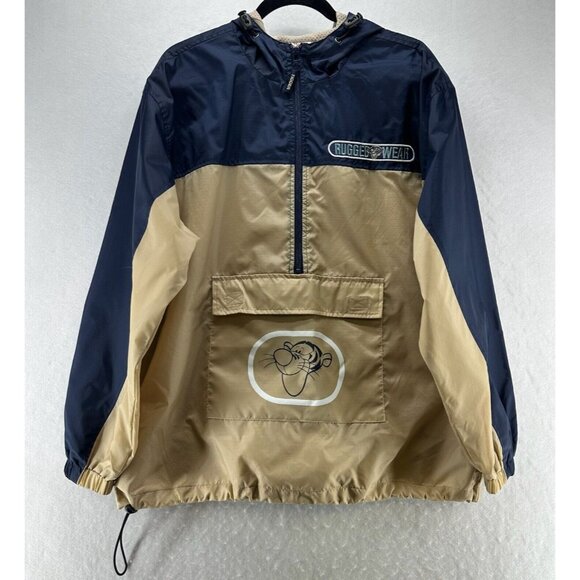Disney Other - Disney Jacket Adult Sz M Rugged Wear Tigger Sport Windbreaker Hoodie Beige